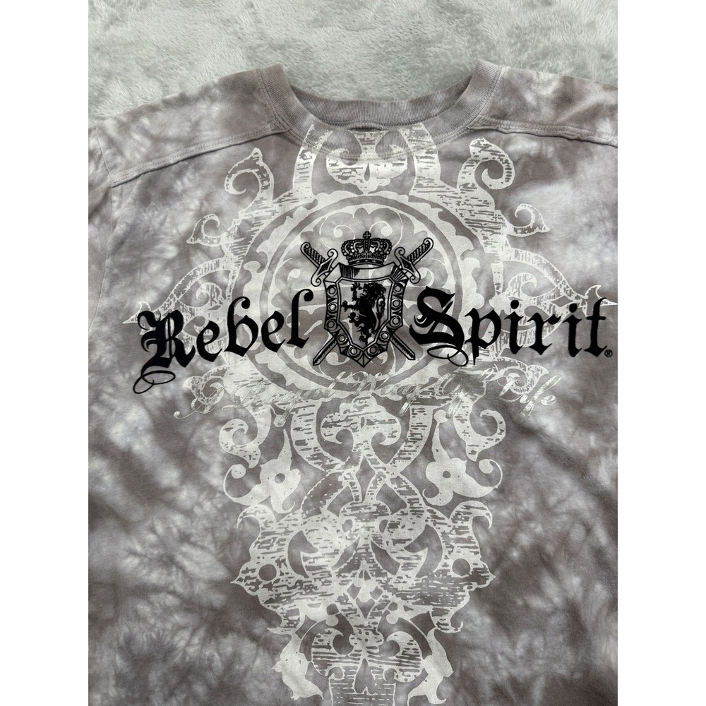 Rebel Spirit Mens Medium Gray Wings T-Shirt Grunge Streetwear 100% Cotton - Picture 3 of 16